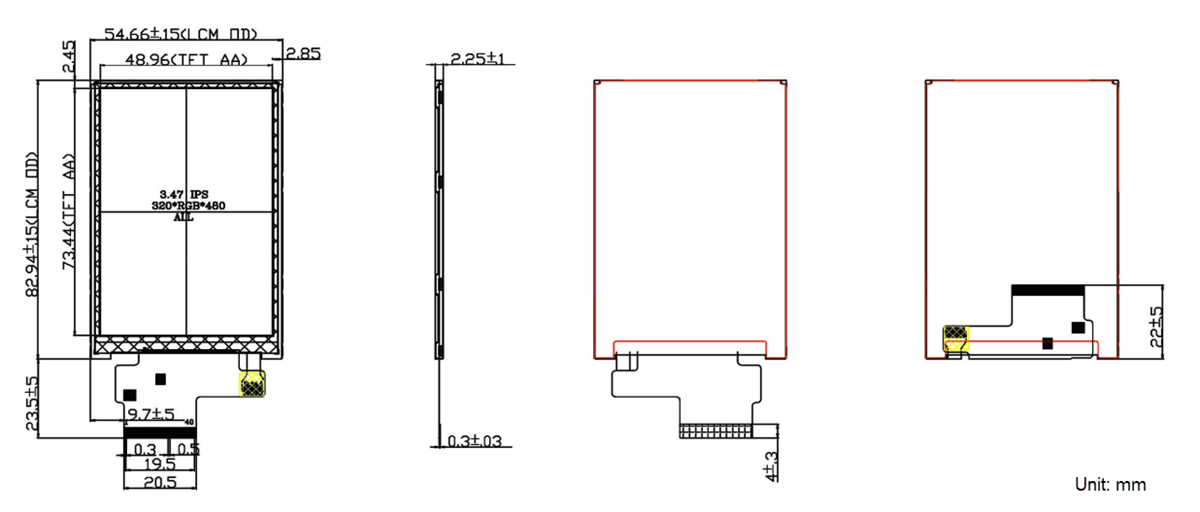 Mechanical Drawing - 4D LCD 3.5